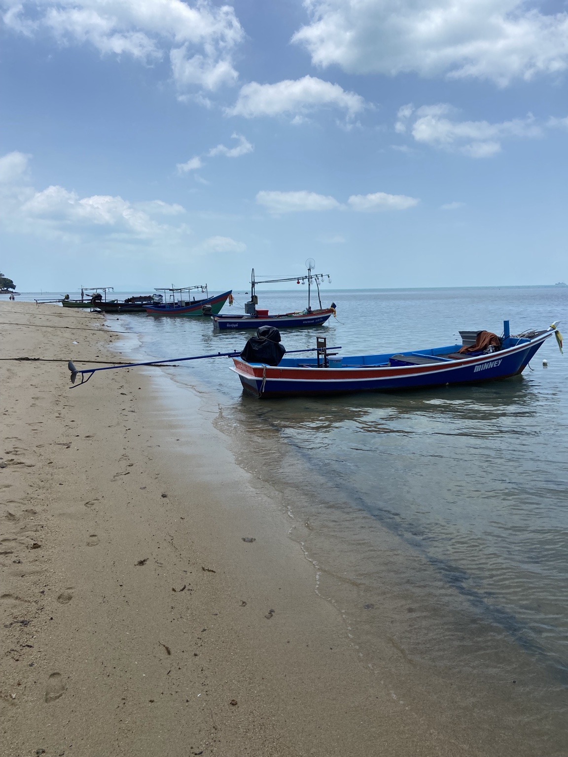 Longtail boats on a Koh Samui beach
